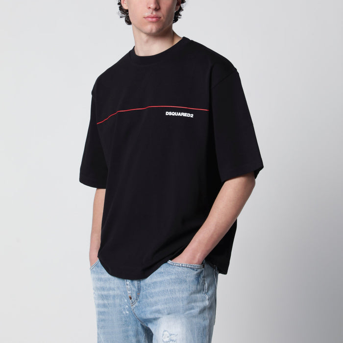 Dsquared2 Loosefit Cotton Jersey Tshirt With Logo In Black