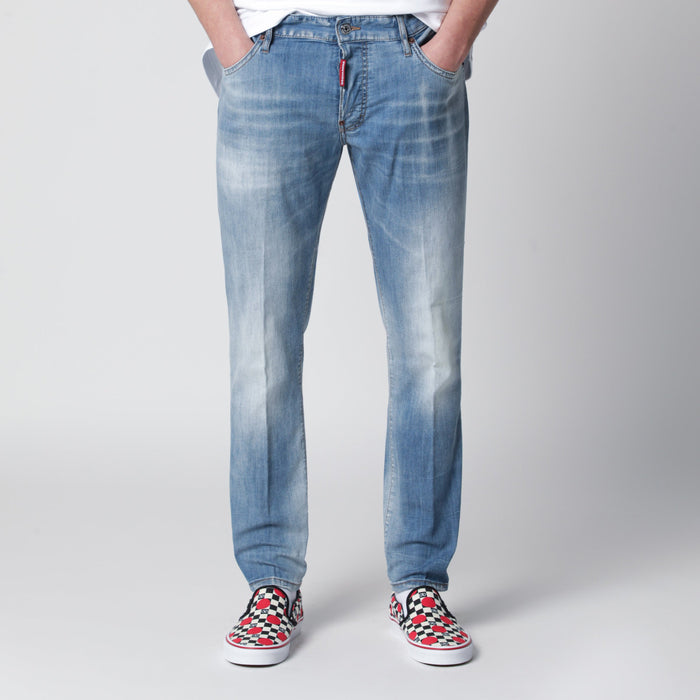 Dsquared2 Skater Light-Wash Stretch Denim Jeans In Blue