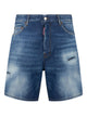 Dsquared2 Navy Blue Cotton Elastane Shorts