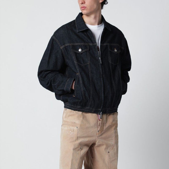 Dsquared2 Navy Blue Zipup Denim Jacket