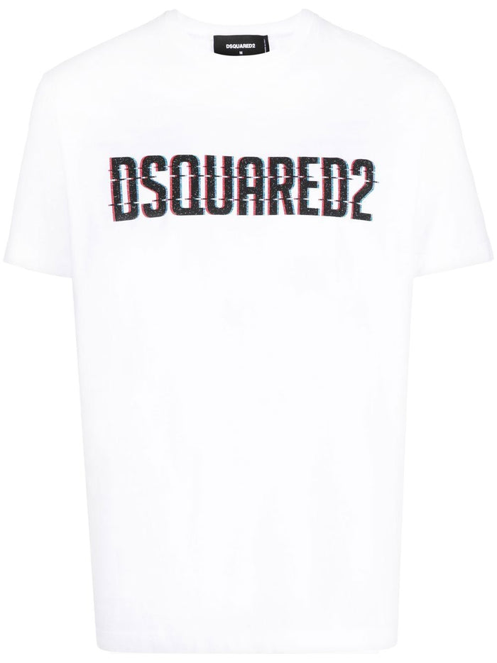 Dsquared2 Logo Printed Cotton T Shirt.
