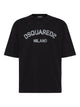 Dsquared2 Black-Fuxia Cotton T-Shirt