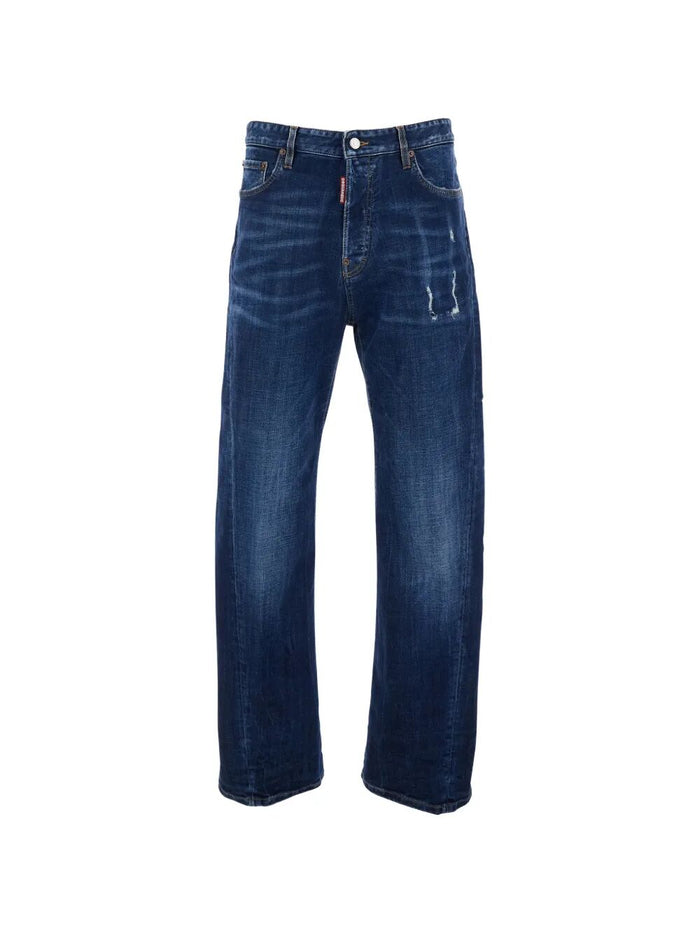 Dsquared2 Navy Blue Cotton Elastane Pants