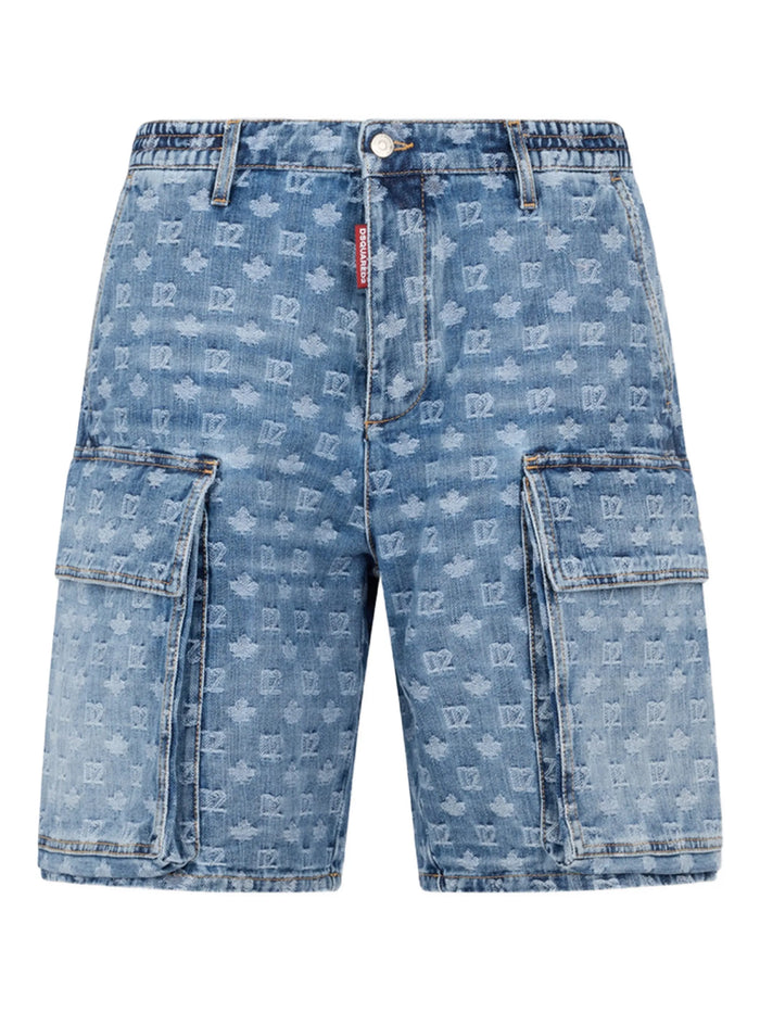 Dsquared2 Navy Blue Cotton Shorts