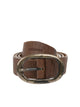 Dsquared2 Craquele Leather Logo Buckle Belt