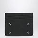 Maison Margiela Four Stitches Card Holder In Black Calf Leather