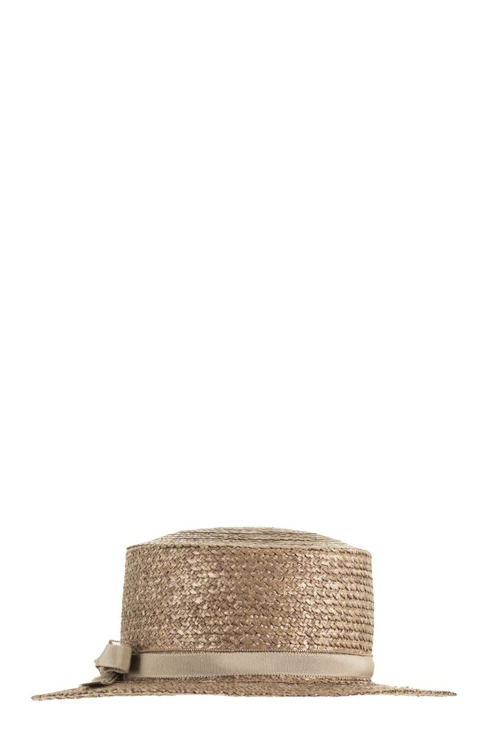 Fabiana Filippi Raffia Straw Hat With Grosgrain Ribbon