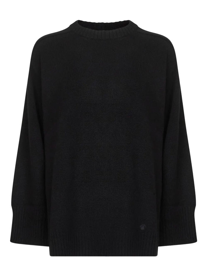 Loulou Black Wool Blend Oversize Safi Sweater