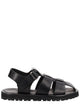 Studio Nicholson Black Calf Leather Micro Rubber Sandals