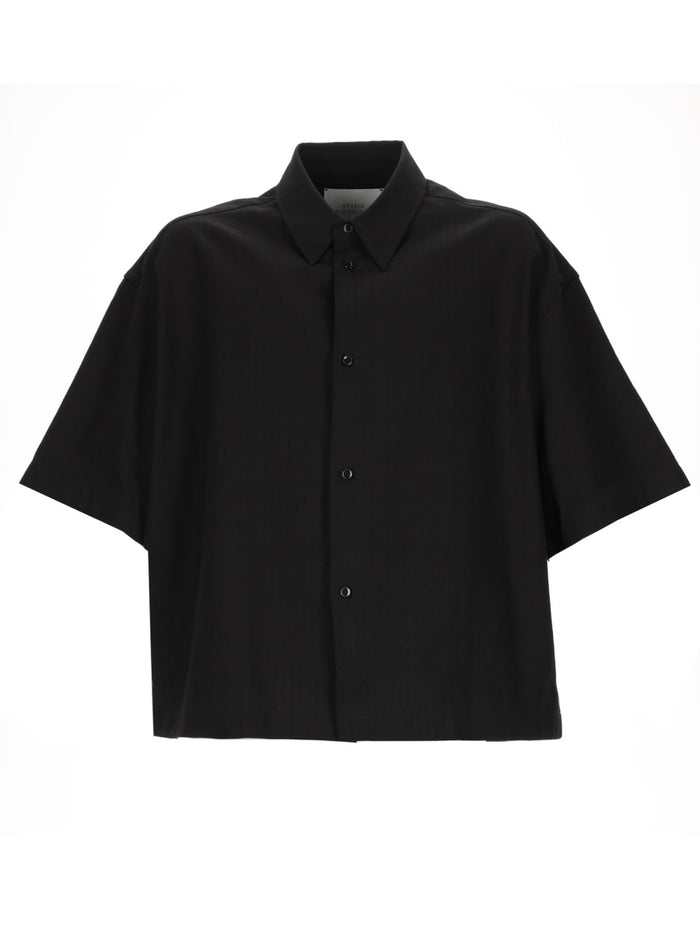 Studio Nicholson Black Cotton Linen Shirt