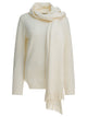 Sandbeige White Wool Knit Sweater