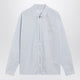 Prada White And Light Blue Striped Zip-Up Shirt