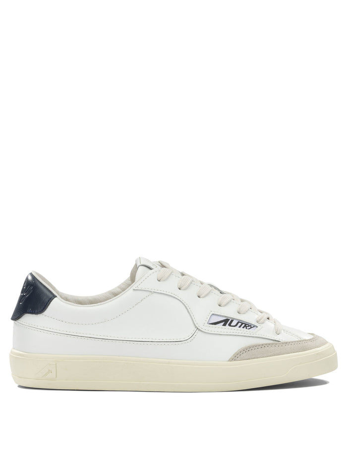 Autry Windscape Low Blue Leather Nylon Rubber Sneakers