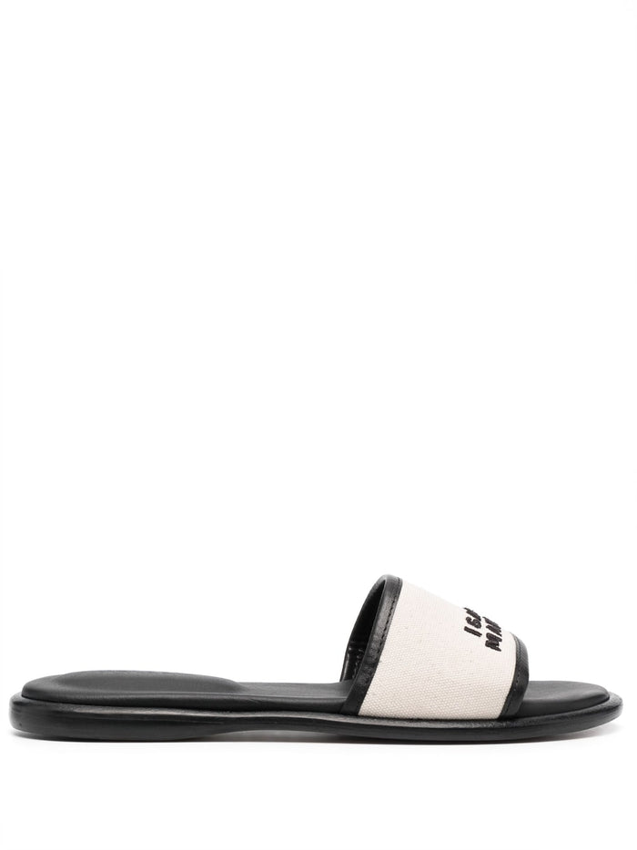 Isabel Marant Luxurious Embroidered Leather Slides.