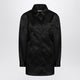 The Frankie Shop Black Satin Shirt Dress