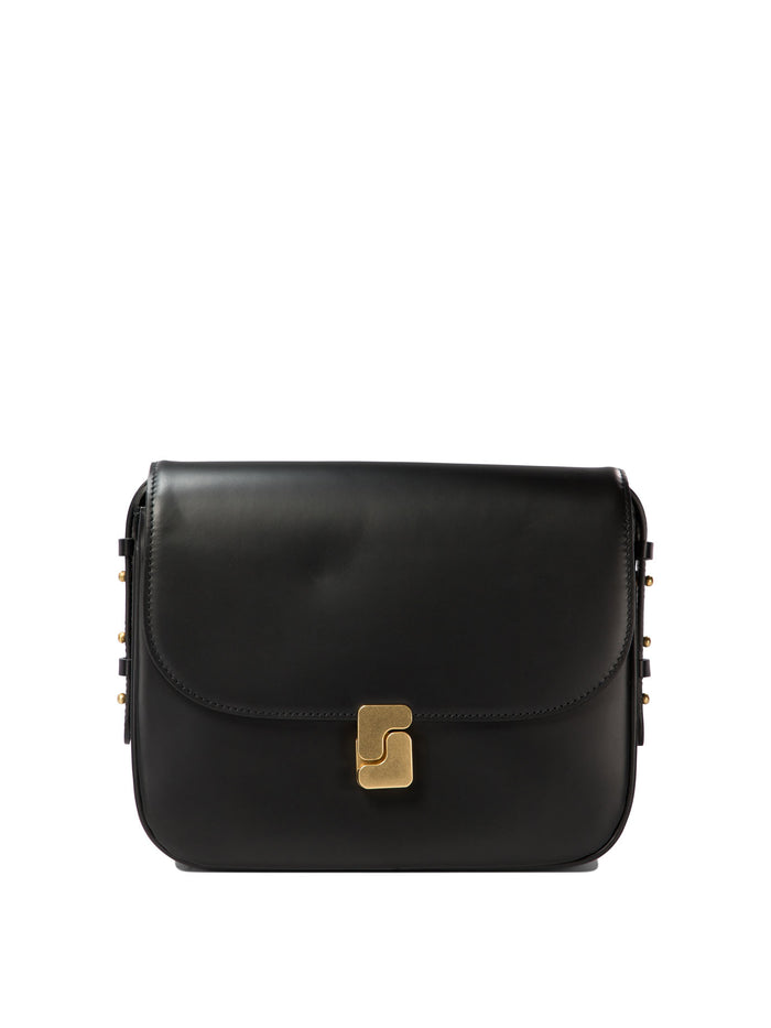 Soeur Black Leather Crossbody Bag