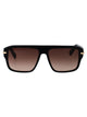 Ferragamo Black/Gradient Brown Acetate Sunglasses