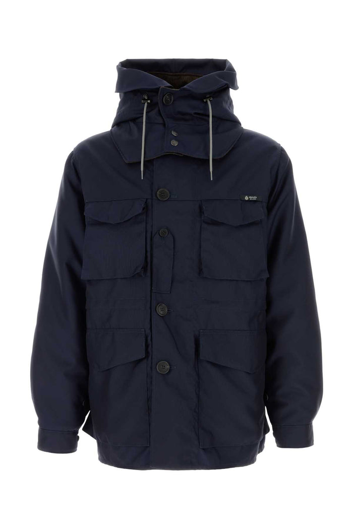Prada Navy Blue Wool Blend Jacket