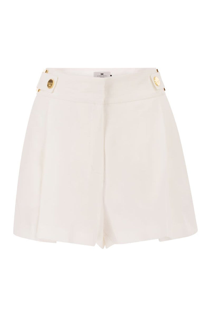 Elisabetta Franchi Tailored High-Waisted Shorts With Gold-Tone Logo Buttons
