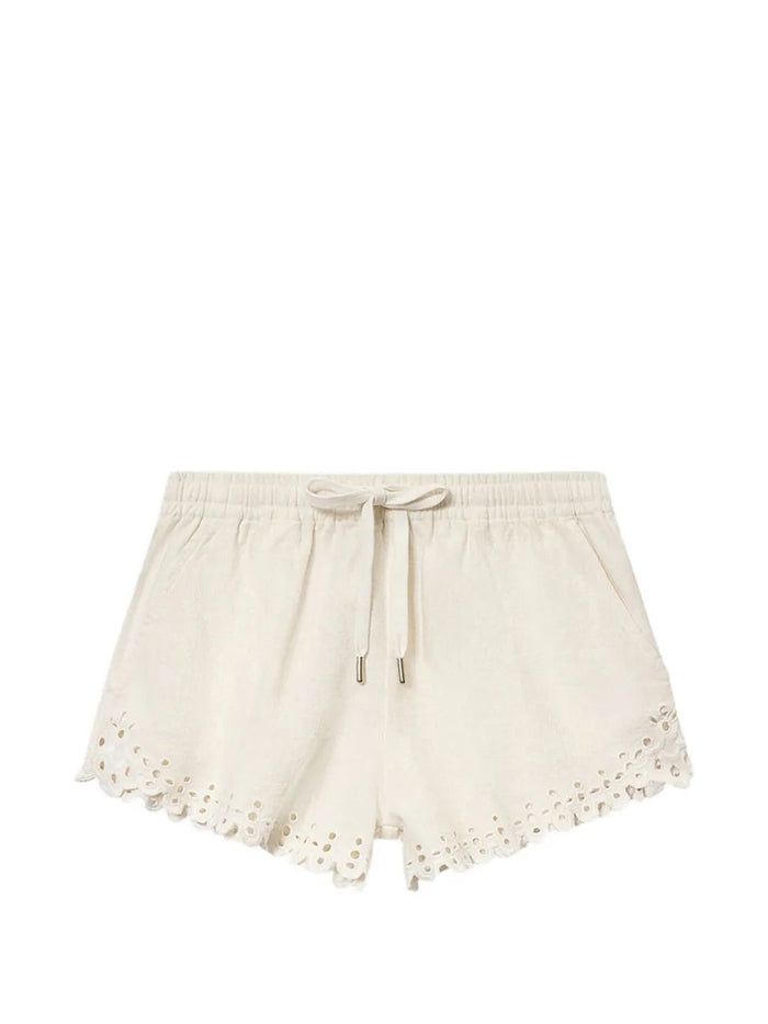 Isabel Marant Etoile Balyme Openwork Embroidery Cotton Shorts