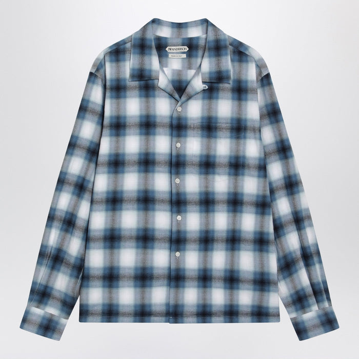 Jw Anderson Blue Gradient Check Shirt