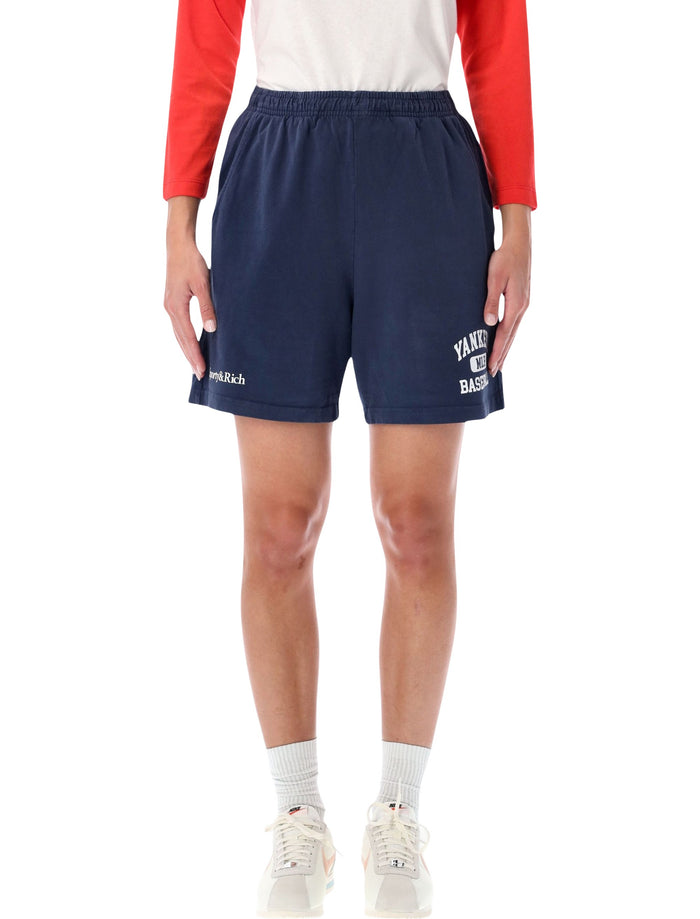 Sporty & Rich Sporty & Rich Yankees Navy Gym Shorts
