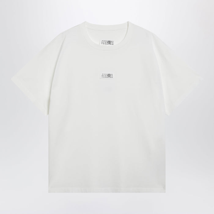 Mm6 Maison Margiela White Cotton T-Shirt With Numeric Logo