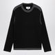 Mm6 Maison Margiela Asymmetrical Crewneck Sweater In Black And Grey