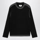 Mm6 Maison Margiela Asymmetrical Crewneck Sweater In Black And Grey