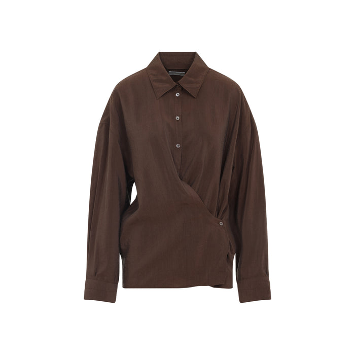 Lemaire Brown Silk Shirt