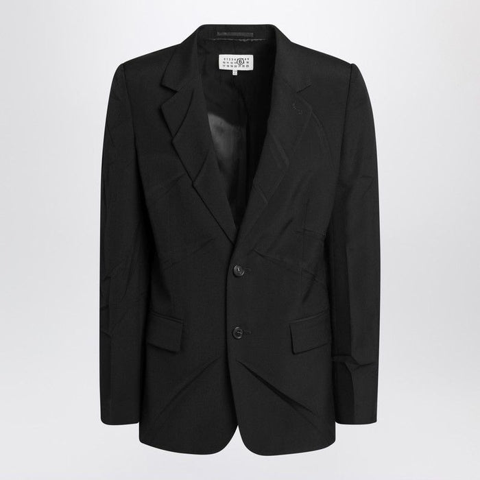 Mm6 Maison Margiela  Black Wool-Blend Jacket