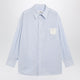 Mm6 Maison Margiela White/Light Blue Striped Cotton Shirt