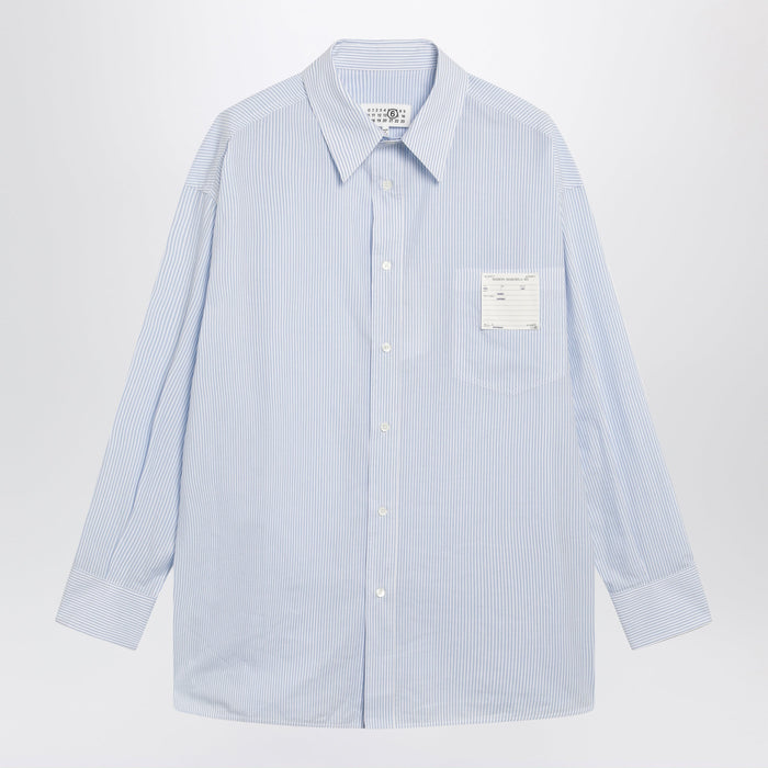 Mm6 Maison Margiela White/Light Blue Striped Cotton Shirt