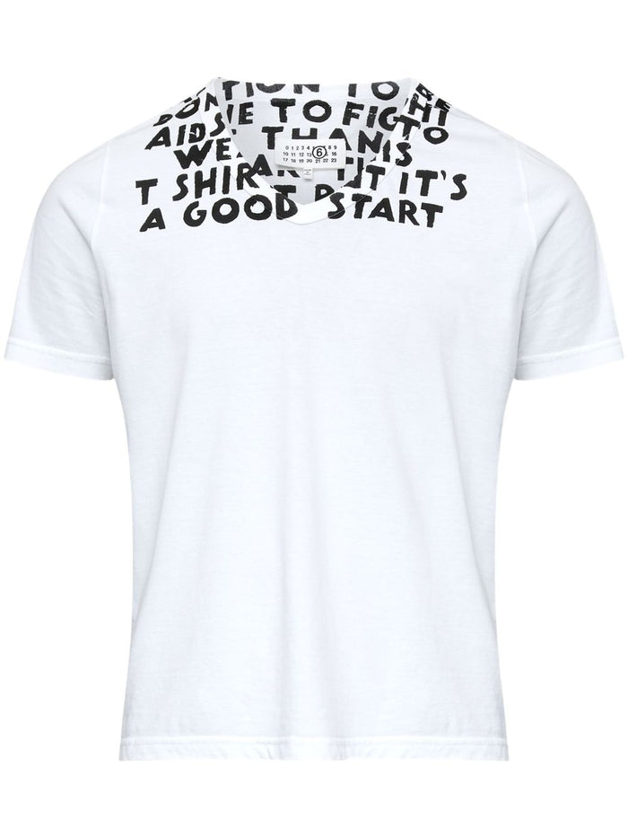 Mm6 Maison Margiela Printed Cotton T-Shirt