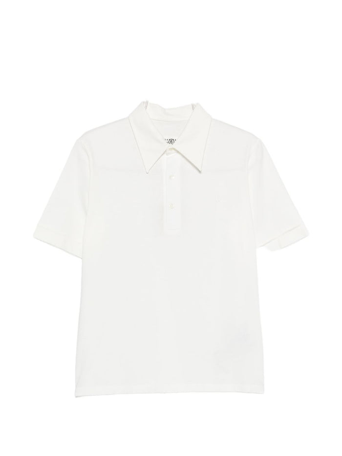 Mm6 Maison Margiela Logo Cotton Polo Shirt
