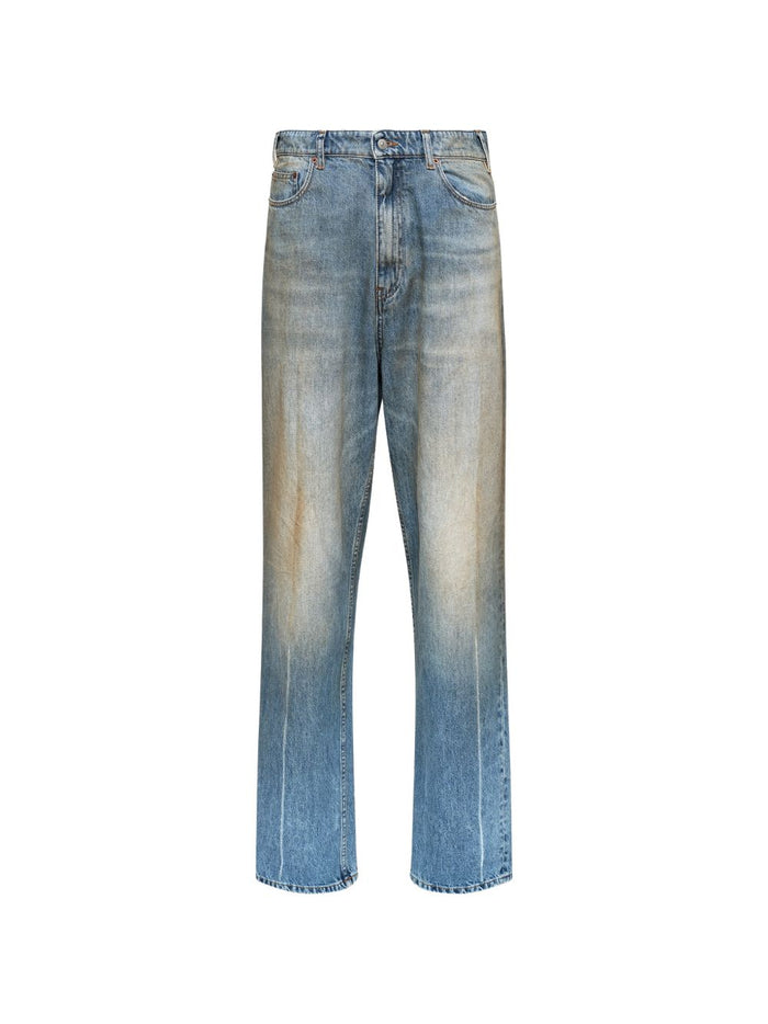 Mm6 Maison Margiela Midblue Washedeffect Denim Jeans