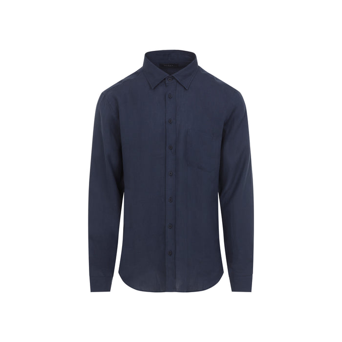 Sease Button Down Blue Hemp Shirt