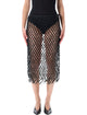 The Frankie Shop The Frankie Shop Leather Macramé Nelaya Skirt Black