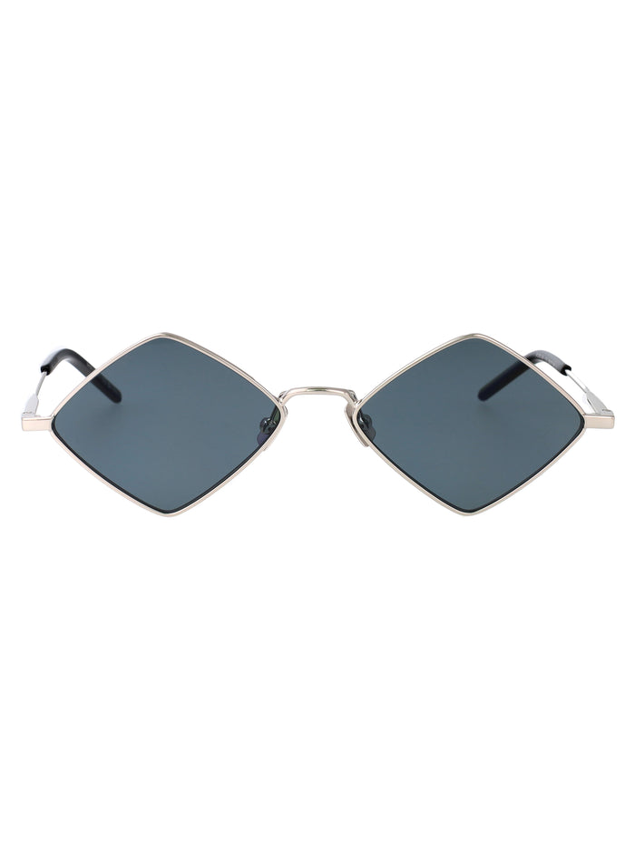 Saint Laurent Silver-Silver-Blue Metal Sunglasses