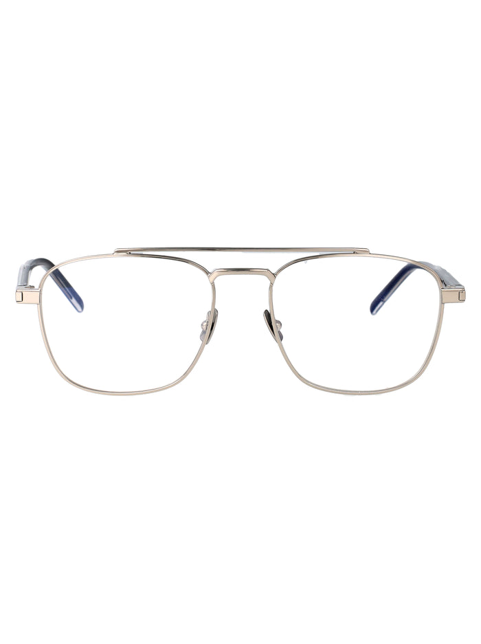 Saint Laurent Silver-Crystal-Transparent Metal Glasses