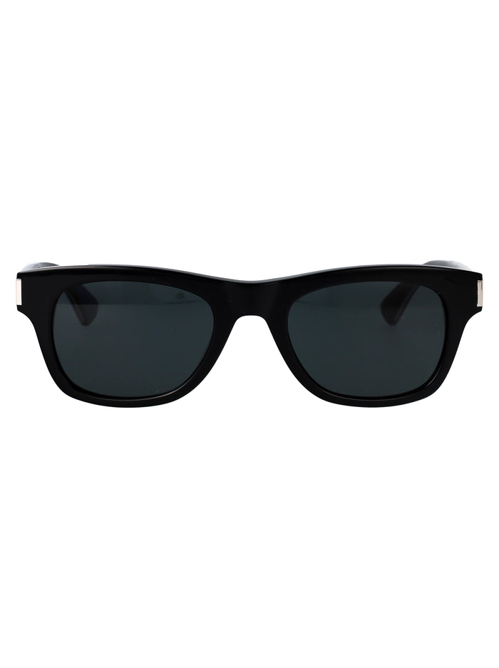 Saint Laurent Black-Crystal-Black Acetate Sunglasses