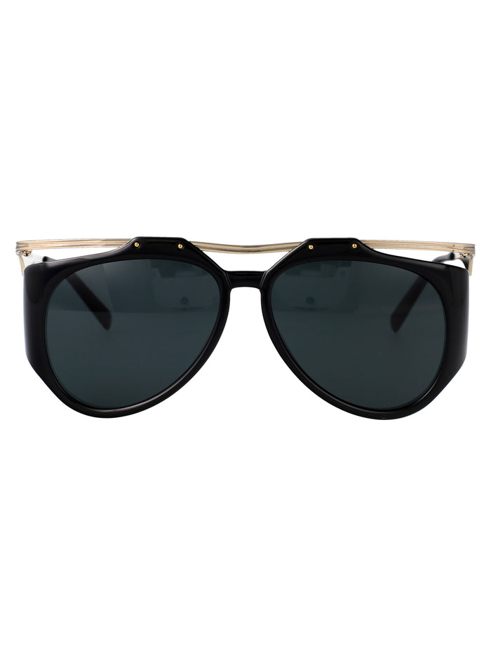 Saint Laurent Black Gold Black Metal Sunglasses