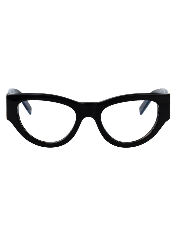 Saint Laurent Black-Black-Transparent Acetate Glasses