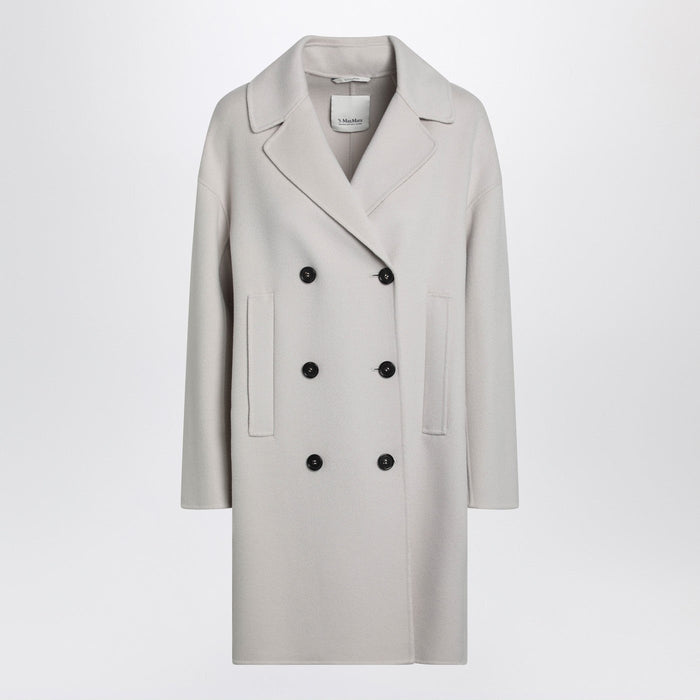 'S Max Mara Sand-Coloured Midi Coat In Wool Drap