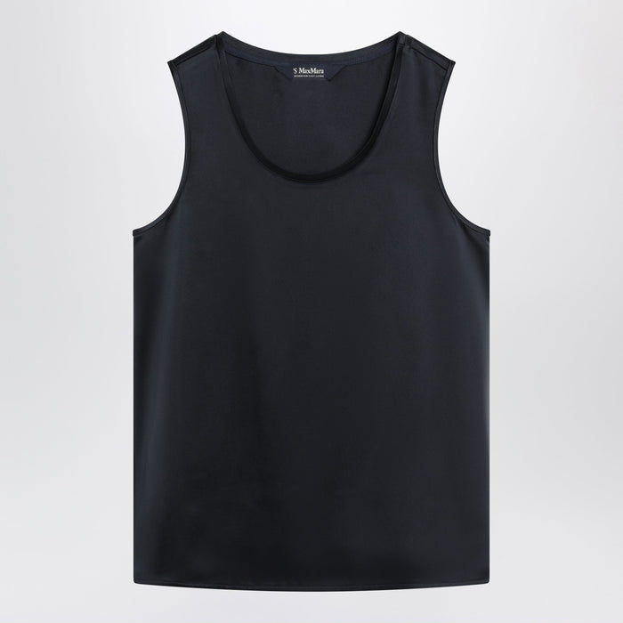 'S Max Mara Midnight Blue Satin Top