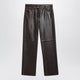 'S Max Mara Brown Lamb Nappa Leather Trousers