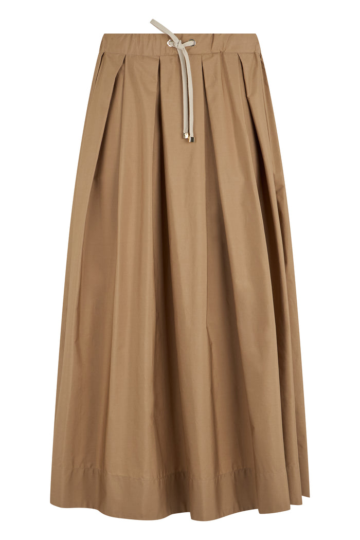 S Max Mara Pleated Midi Skirt In Cotton