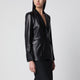 Tagliatore Black Singlebreasted Leather Jacket
