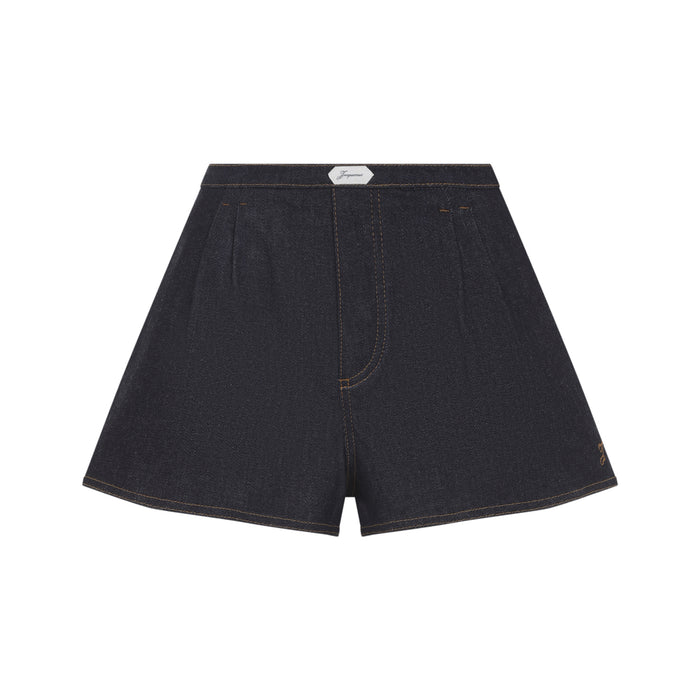 Jacquemus Navy Amelo Shorts Camel Stitching