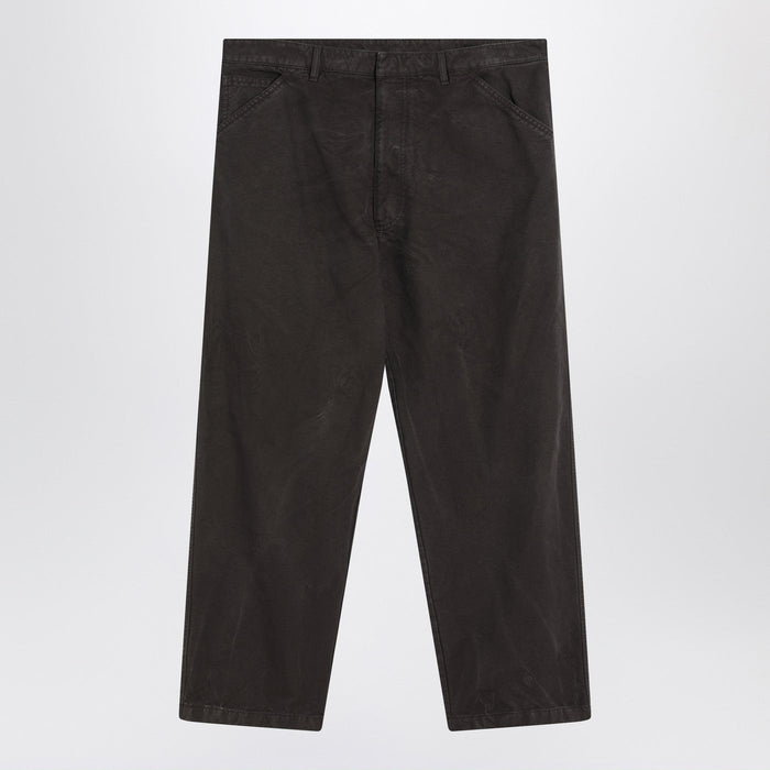 Prada Vintage-Effect Brown Cotton Trousers